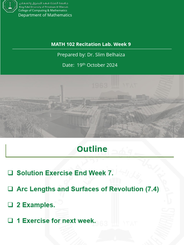Math102 Recitation Week9 Presentation Wog | PDF | Curve | Mathematics