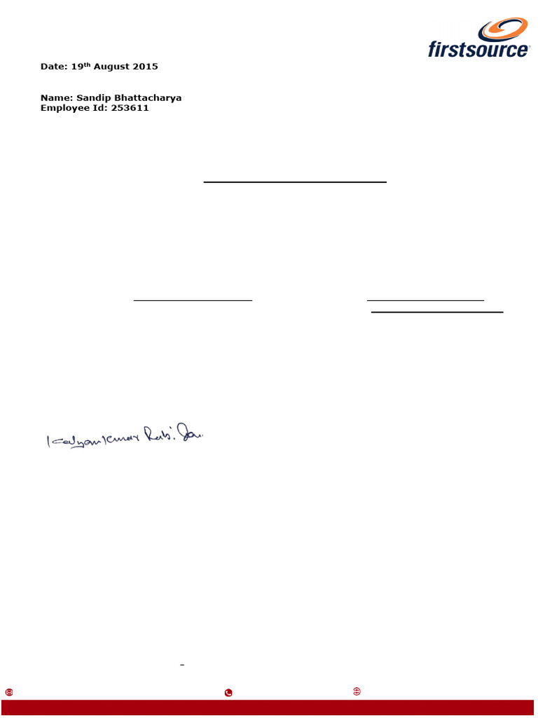 Firstsource Letter | PDF