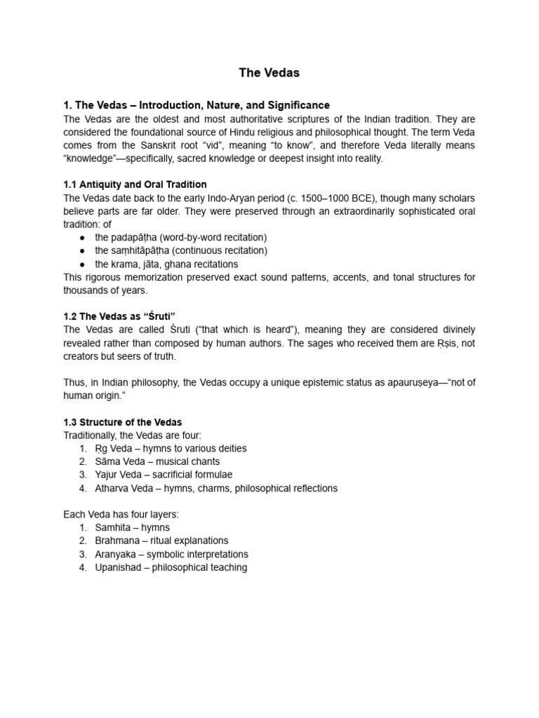 Unit II - Classical Indian Philosophy | PDF | Vedas | Brahman