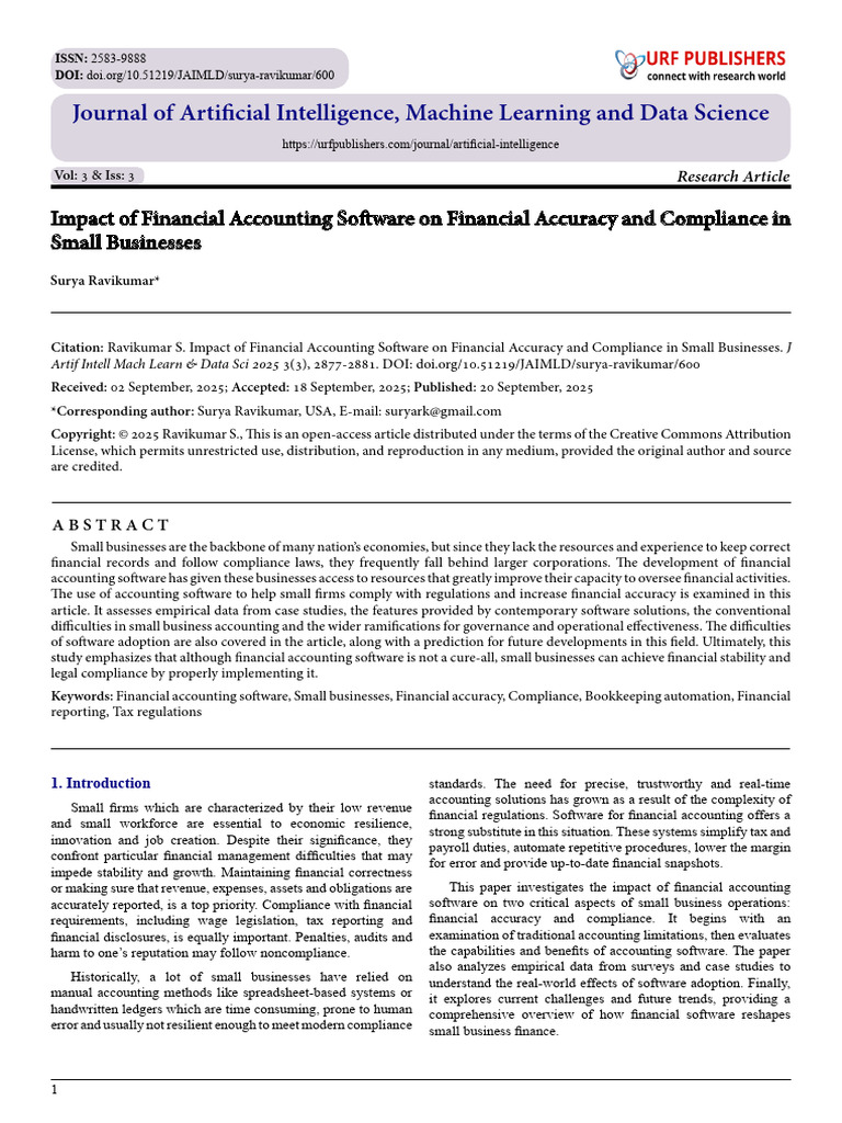 Impact of Financial Accounting Software on Financial Accuracy and ...