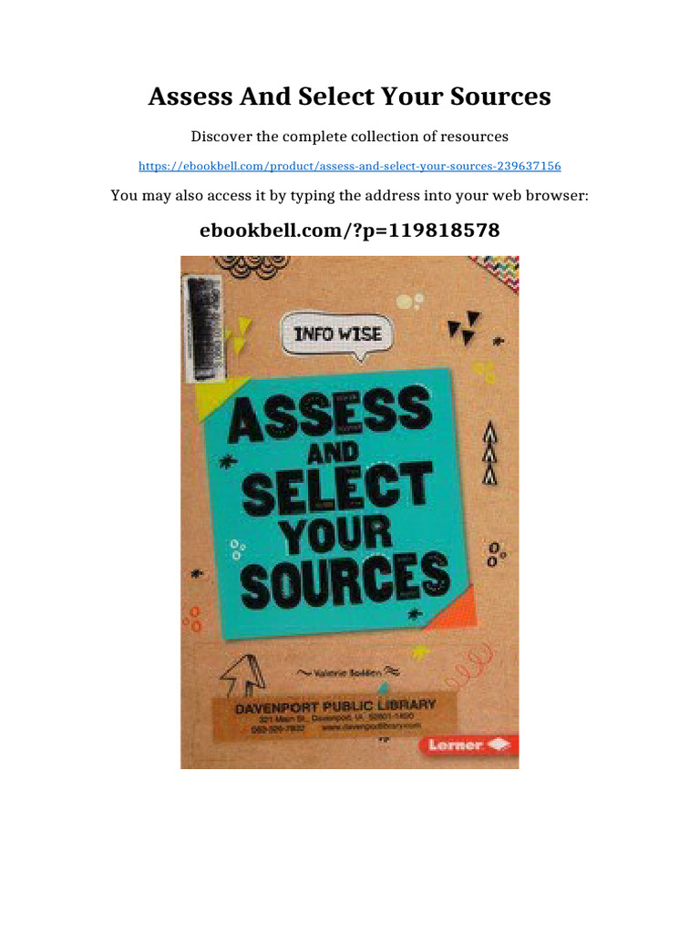 Assess and Select Your Sources Latest PDF 2025 | PDF | Intellectual ...