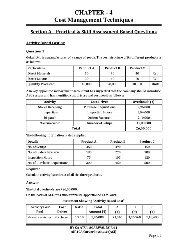 Chapter 4 Cost Management Techniques | PDF