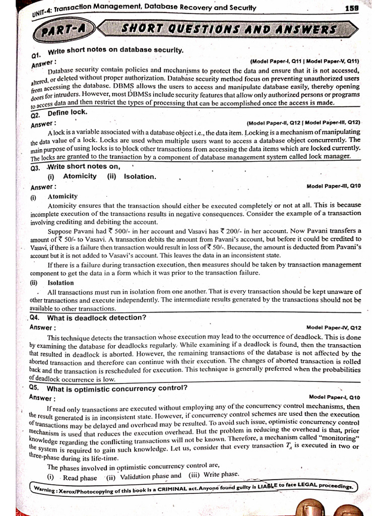 DBMS Unit 4 | PDF