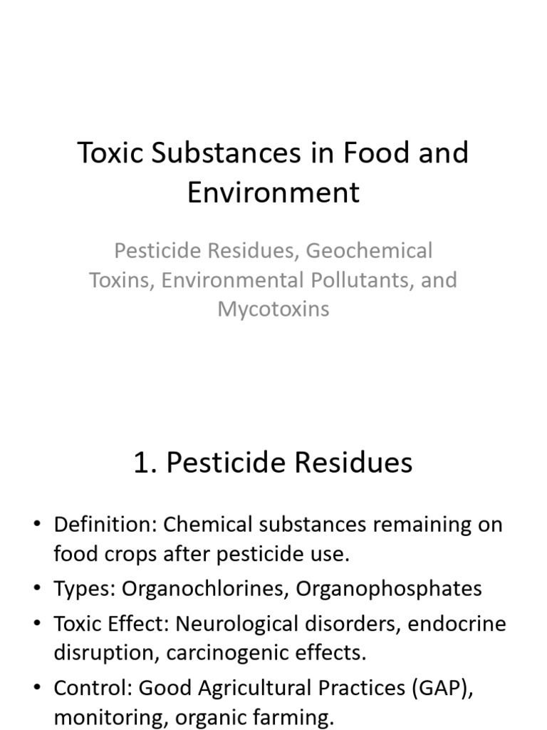Toxic Substances in Food and Environment | PDF | Pesticide ...