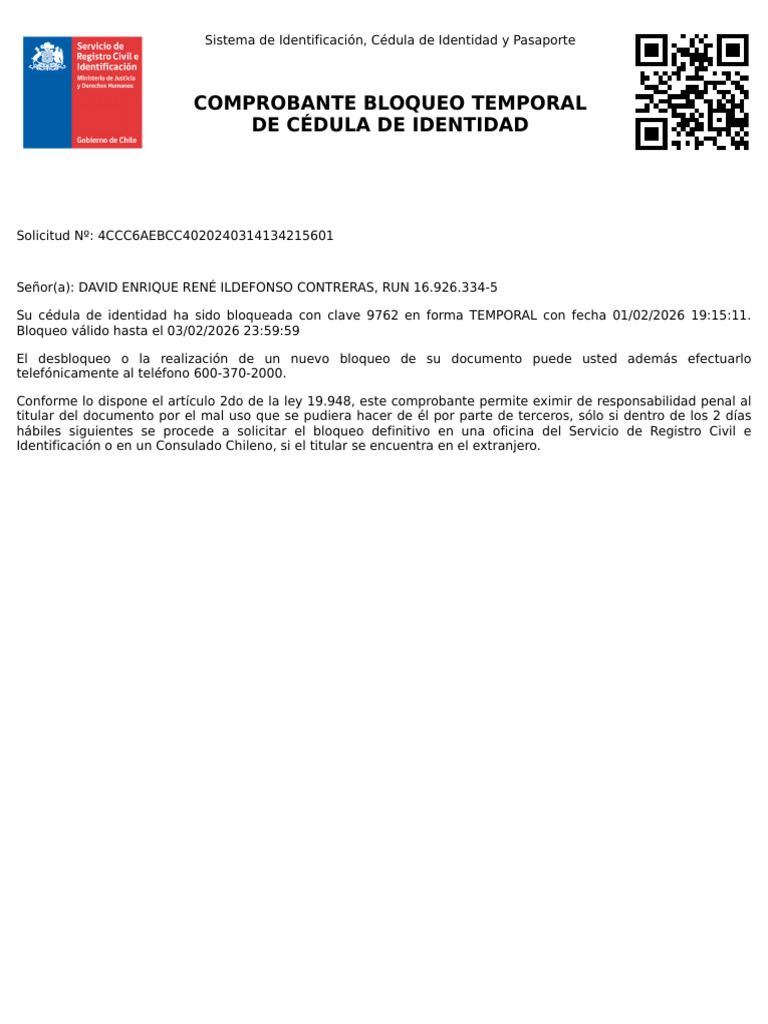 Comprobante Temporary | PDF