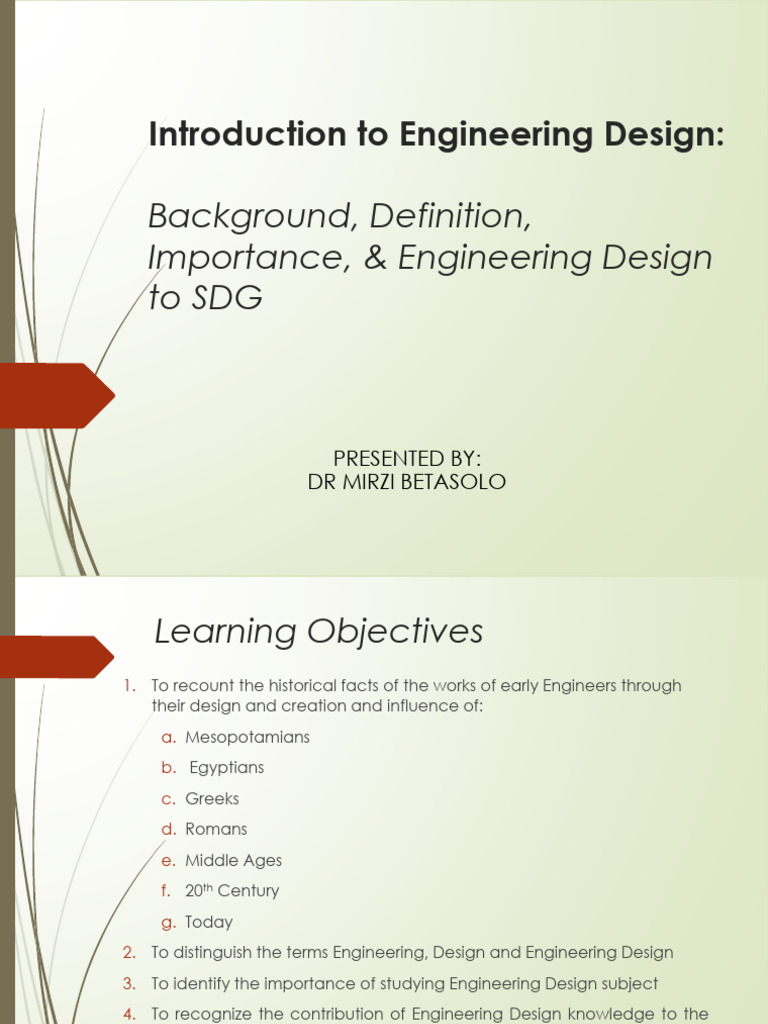 Introduction To Engineering Design - Week1 - Introduction To ...