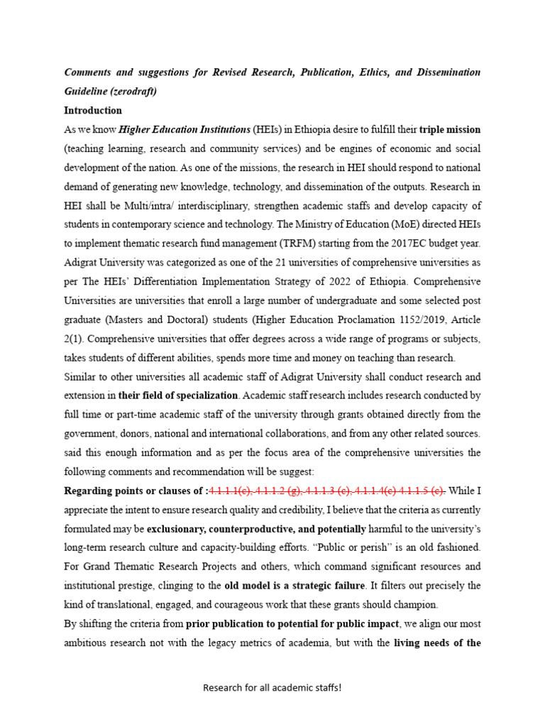 Comments and Suggestions For Revised Research by Teklay Tesfay | PDF ...