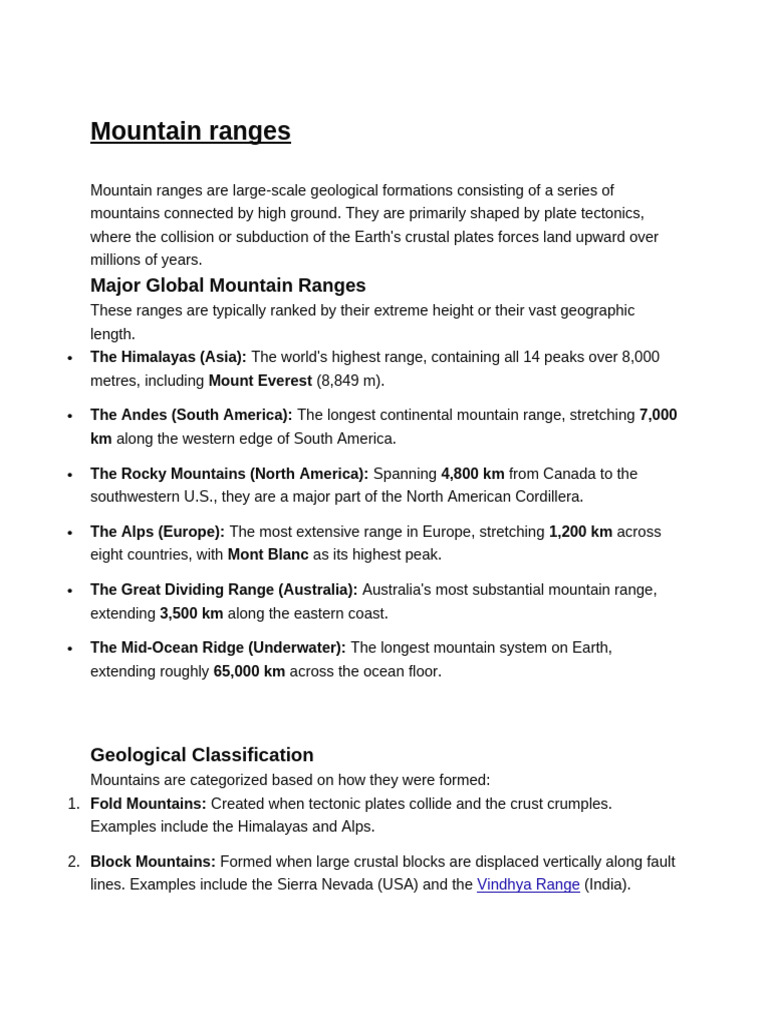 Mountain Ranges Young and Old | PDF | Mountains | Geology