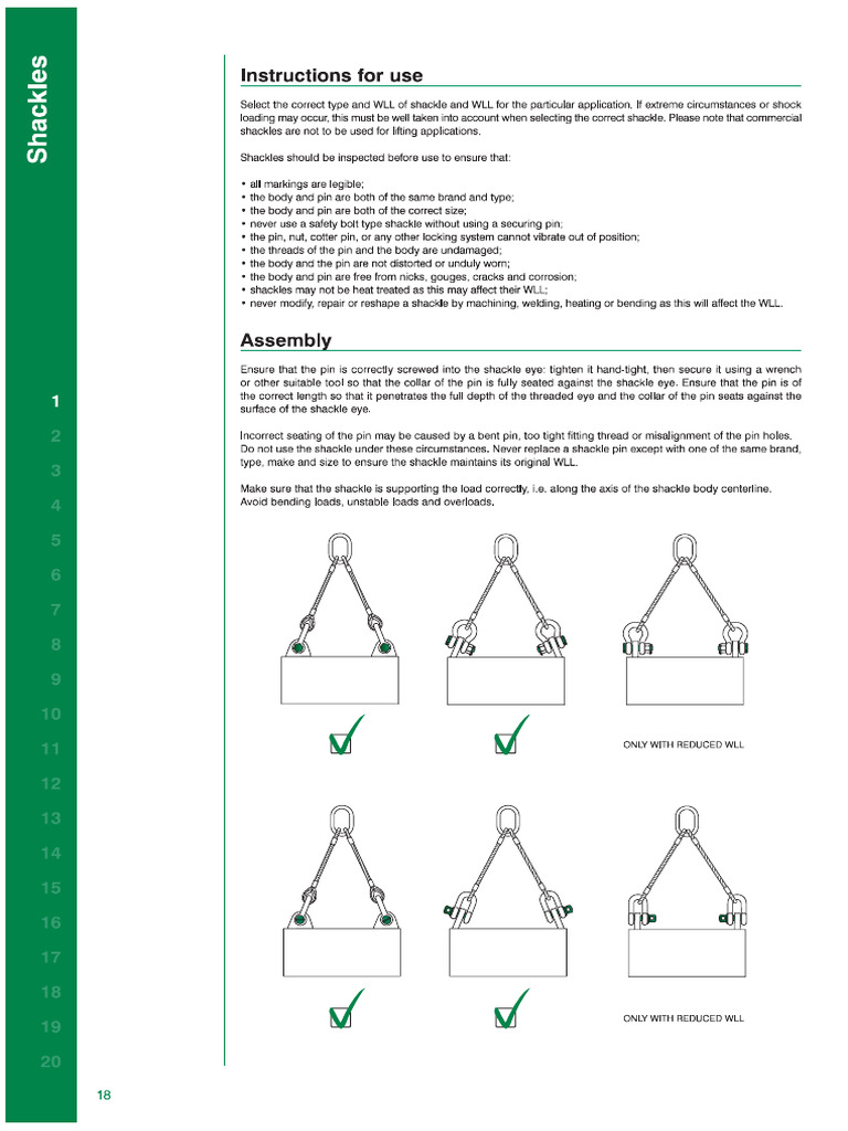 InstructionForUse Shackles | PDF