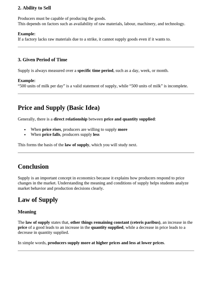 Introduction To Supply Detail | PDF | Supply (Economics) | Prices