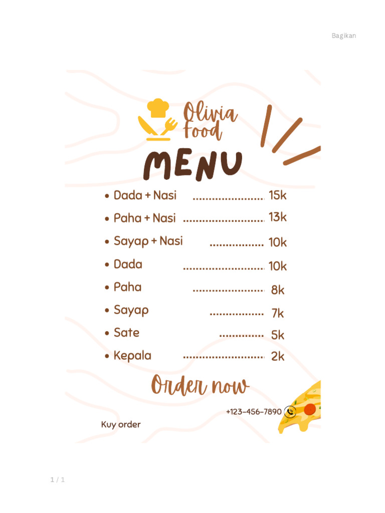 Menu Kue Dan Makanan Poster | PDF