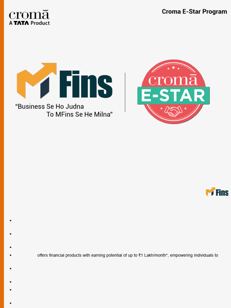 Croma E-Star Program | PDF | Retail | Business Economics