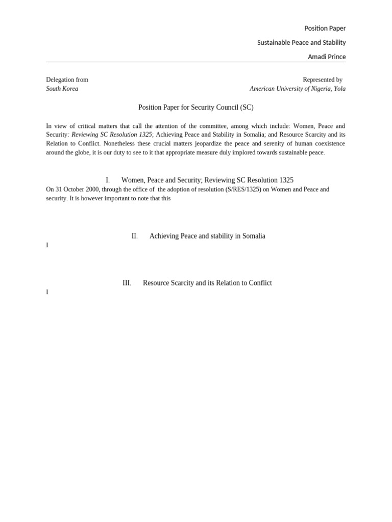 Position Paper by Prince Amadi | PDF
