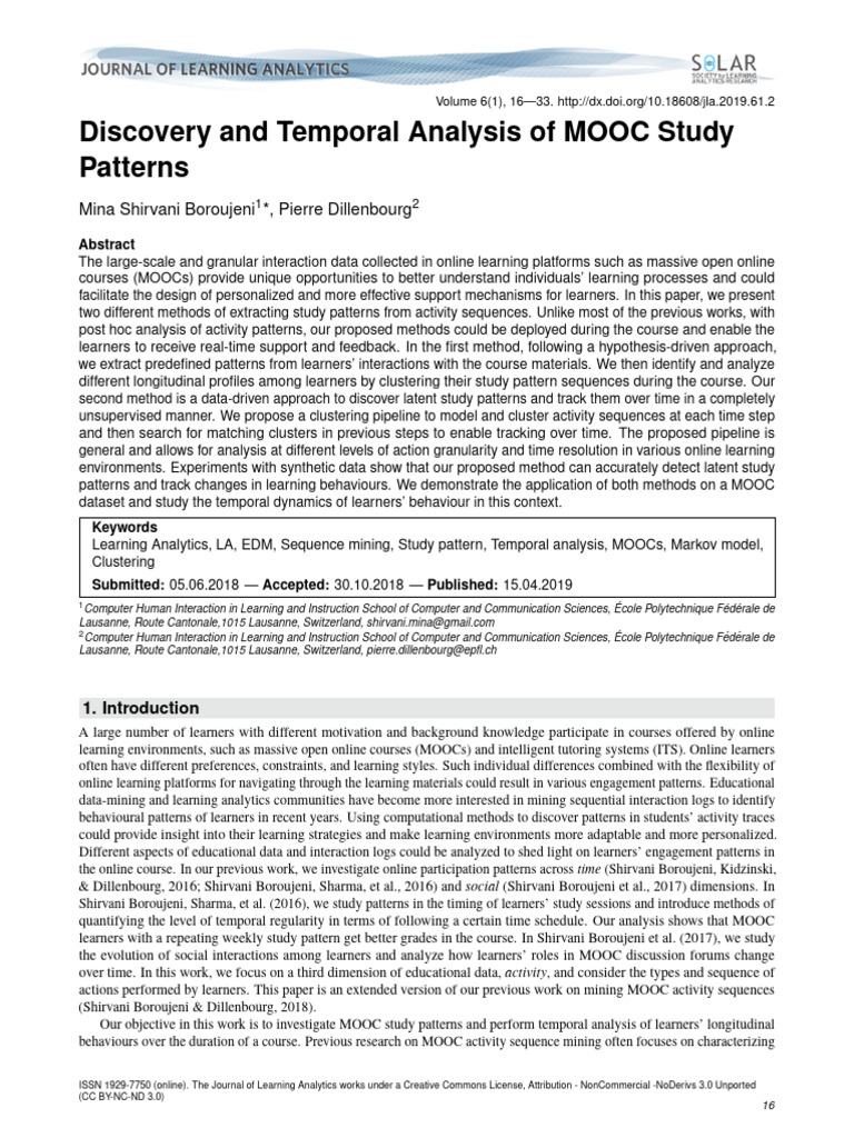 Mooc Study Patterns | PDF | Massive Open Online Course | Learning