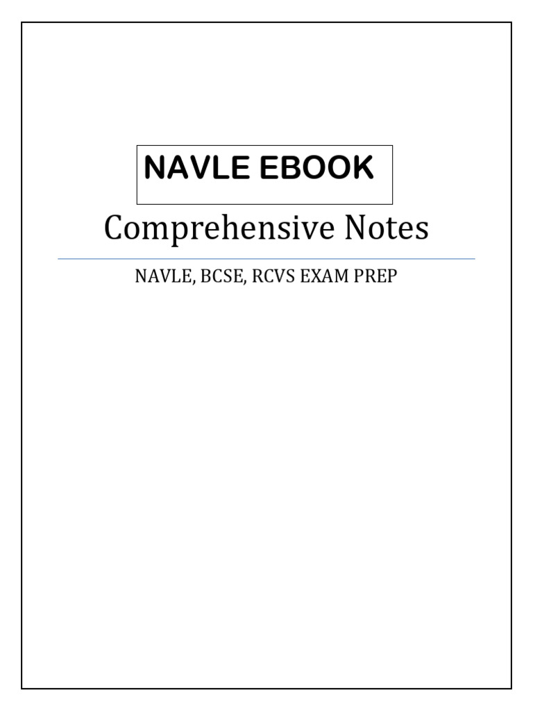 NAVLE E BOOK Comprehensive Notes For NAVLE, BCSE, RCVS EXAM PREP | PDF ...