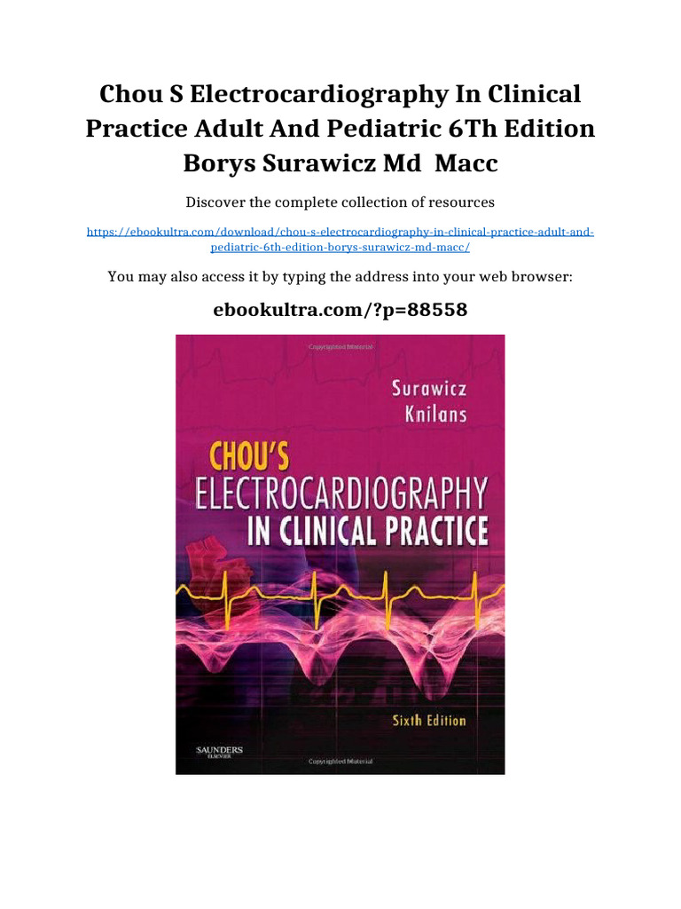 Chou S Electrocardiography in Clinical Practice Adult and