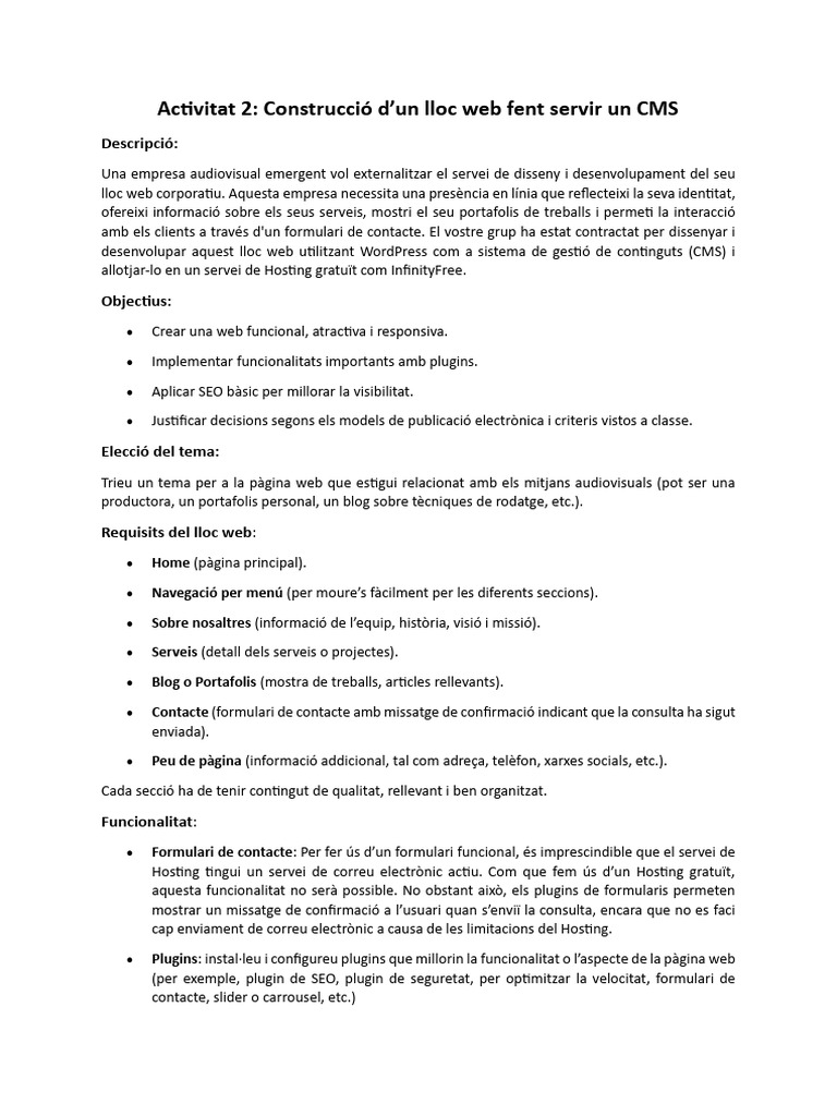Activitat 2 - Instruccions | PDF