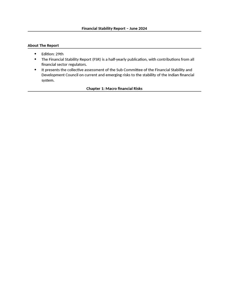 Financial Stability Report | PDF