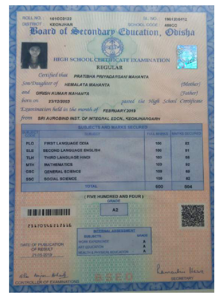 10th Certificate Dolly - Compressed | PDF