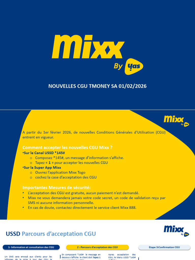 Parcours Nouvelles Cgu Mixx Tmoney Sa | PDF | Informatique