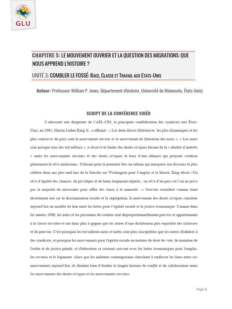 Ch5 U3 Script William P J | PDF | Noir (humain) | Les États-Unis