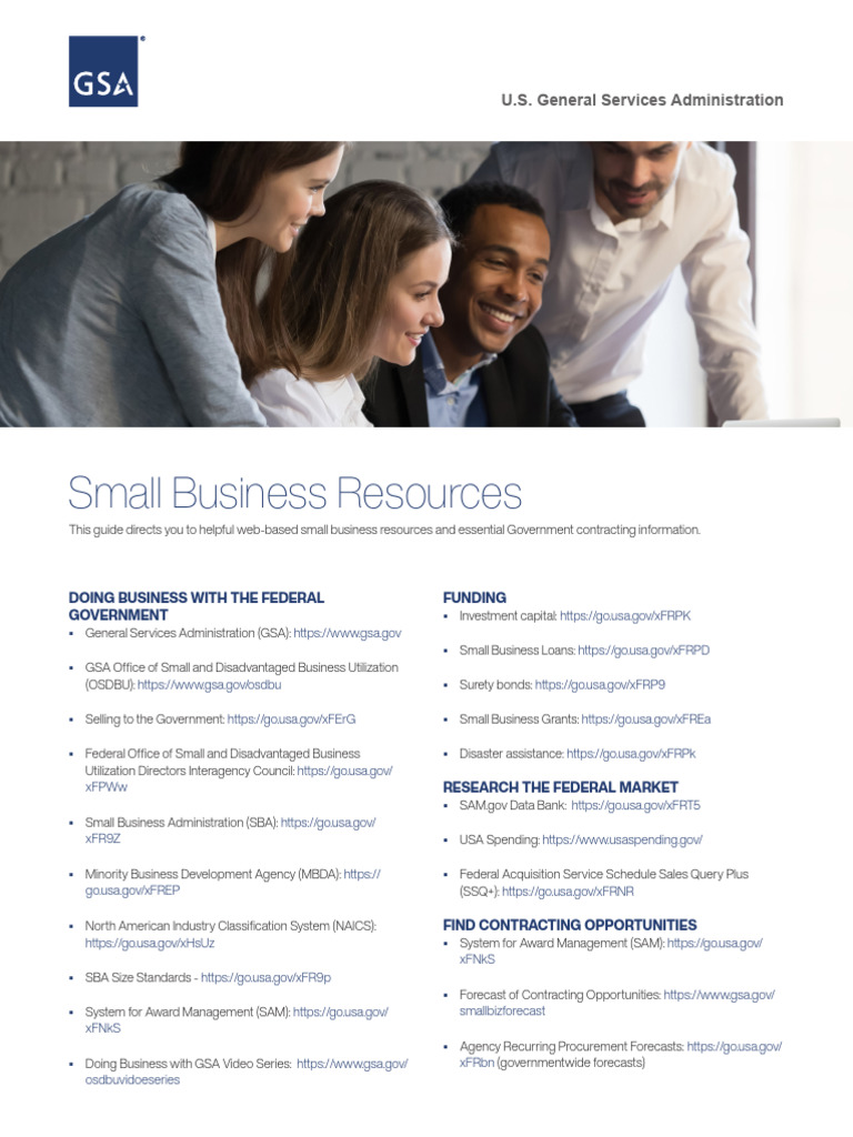 Small Business Resources - 508 - 08262021 | PDF | General Services ...