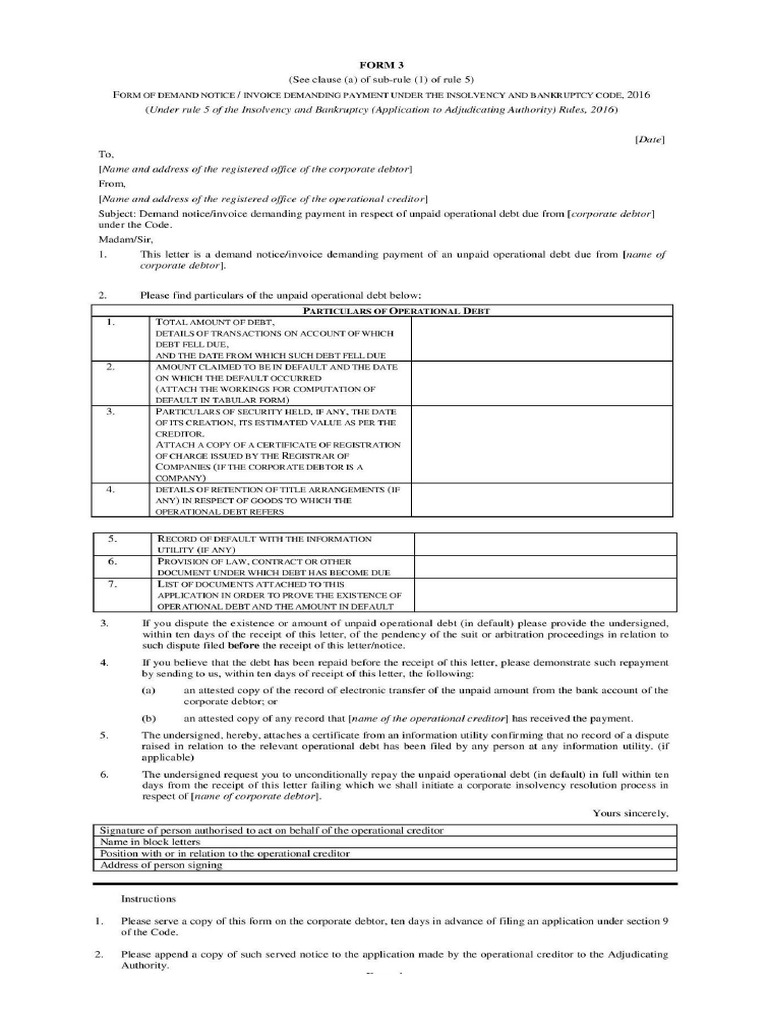 Form 3 IBC | PDF