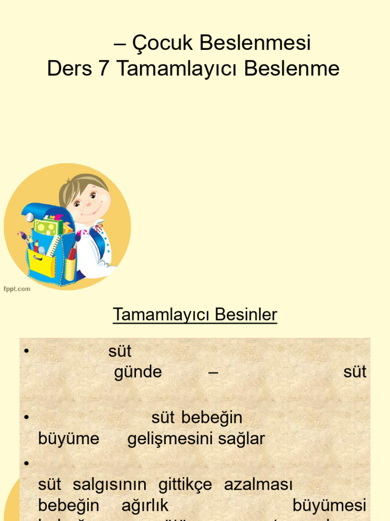 ÇG Ana-Çocuk Beslenmesi DERS 7 | PDF