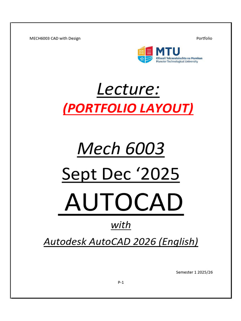 MECH6003 CAD Portfolio Layout (2025) - 1 | PDF | Computer Aided Design ...