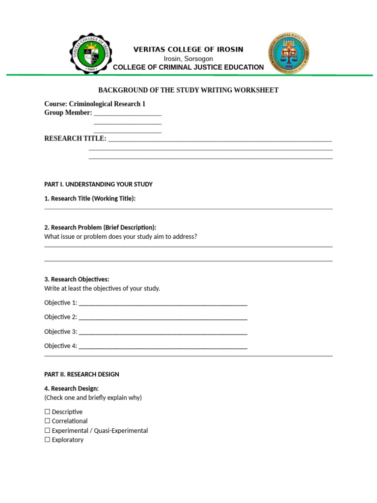 Research Methodology Worksheet | PDF | Sampling (Statistics) | Methodology