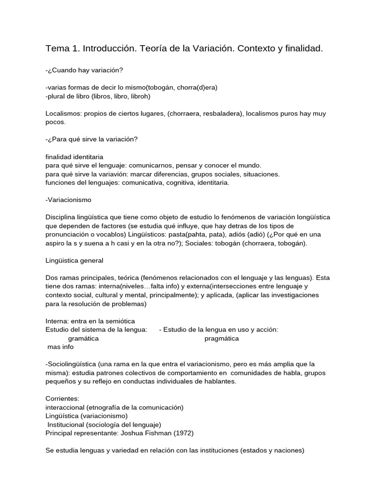 Variación Lingüística | PDF | Sociolingüística | Lingüística