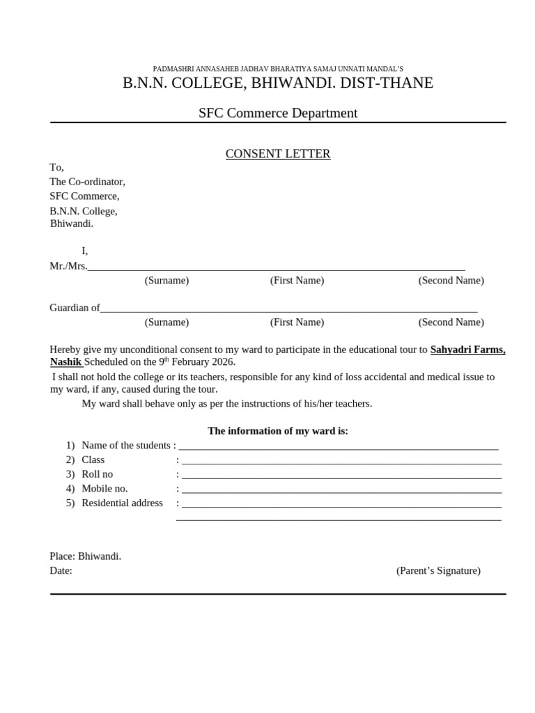Concent Letter | PDF