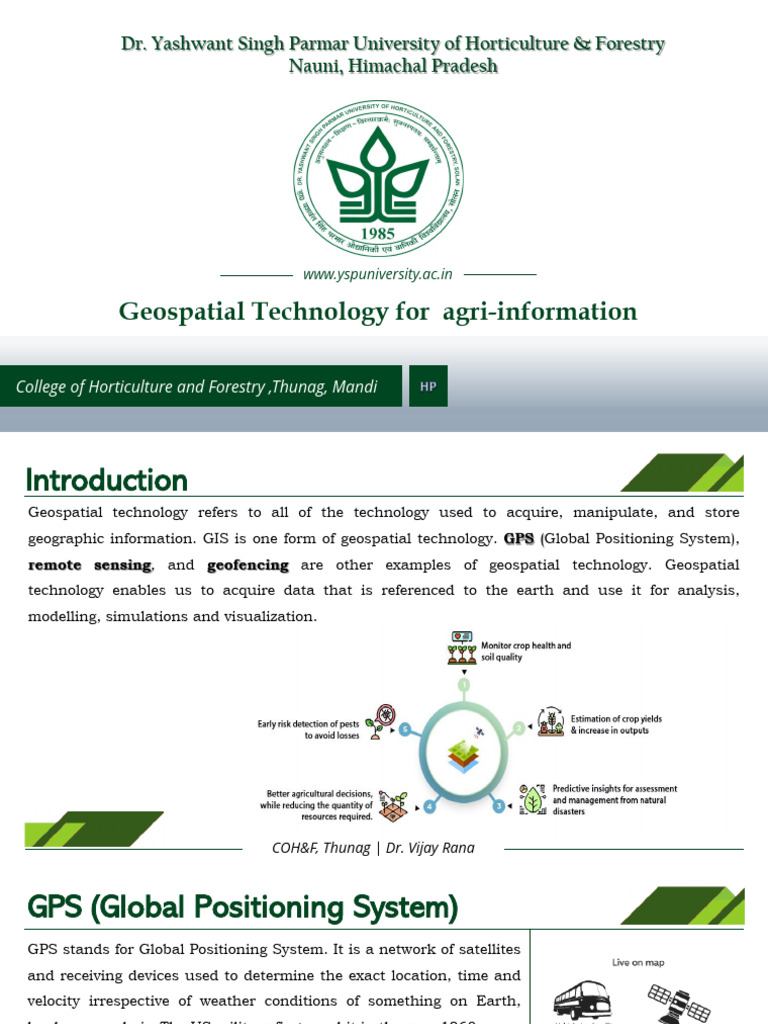 21) Geospacial Technology For Agri-Information | PDF | Global ...