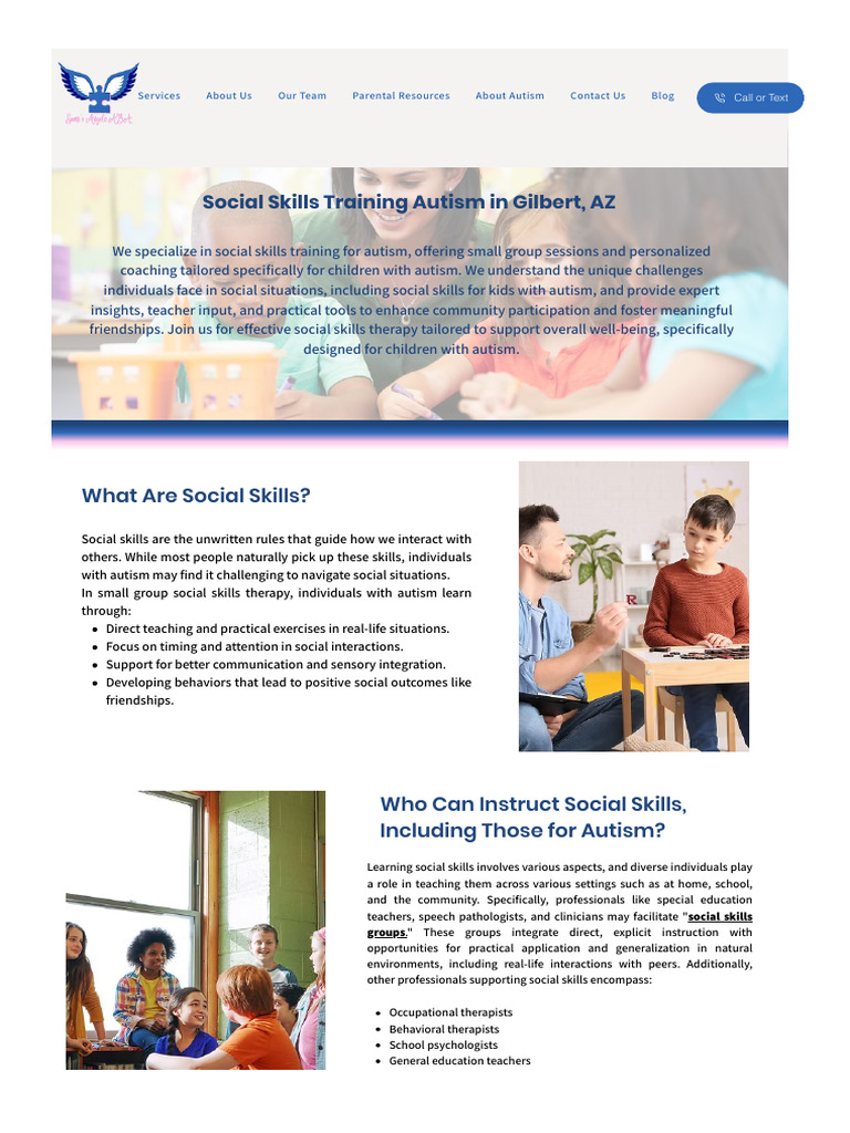 Social Skills Training Autism in Gilbert, AZ | PDF | Autism | Social Skills