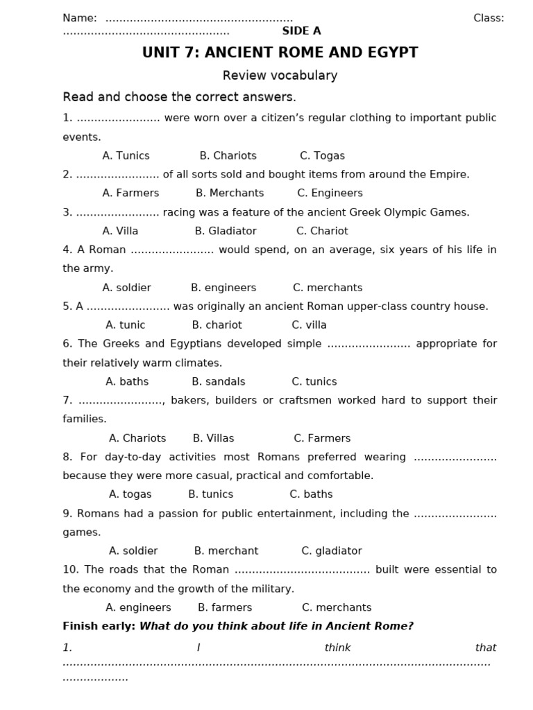 S5.W24.U9.7.1 Unit Review P5 HOs | PDF | Ancient Rome | Roman Empire