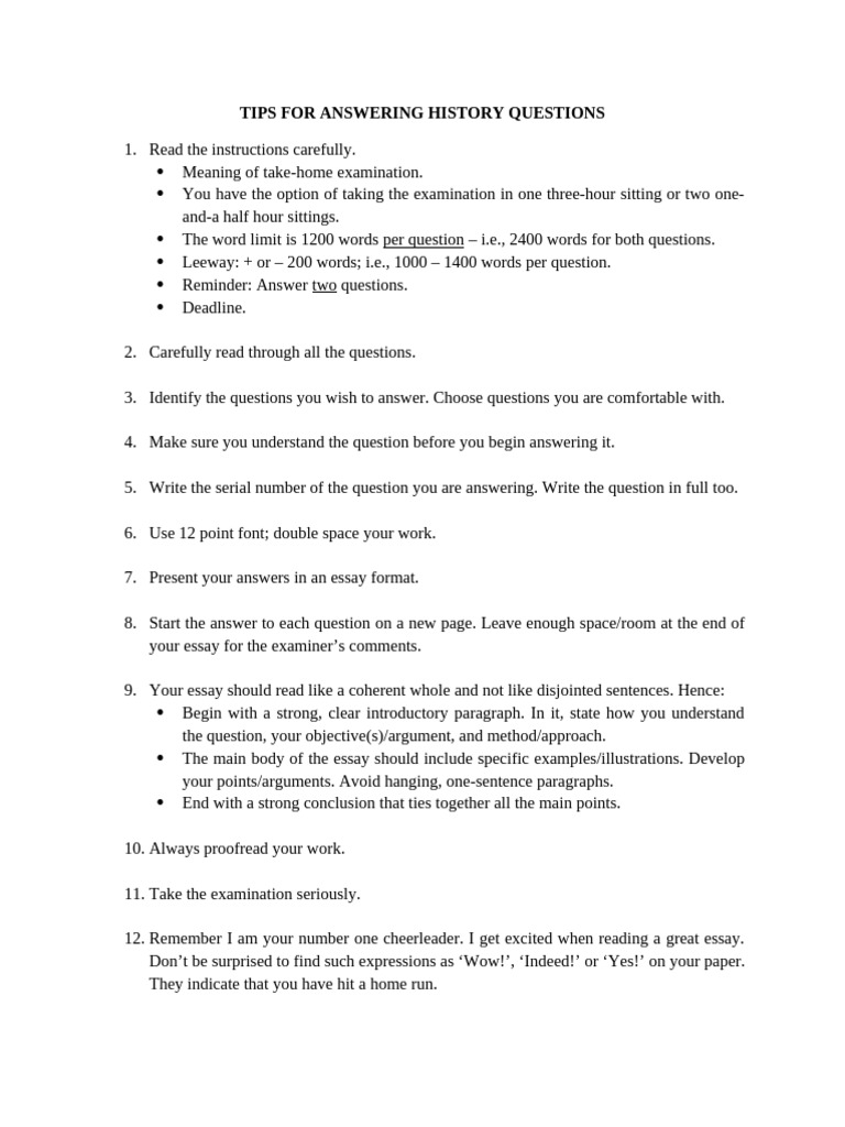 Tips For Answering History Questions | PDF