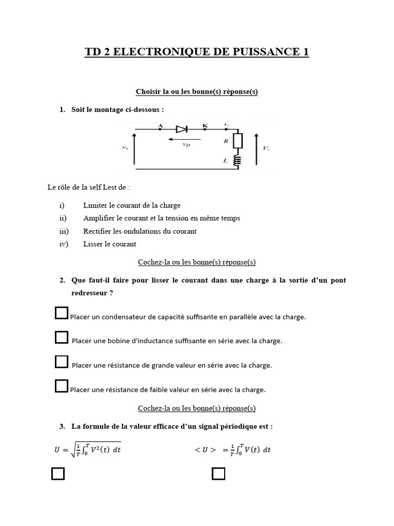 TD 2 Electronique de Puissance 1 | PDF