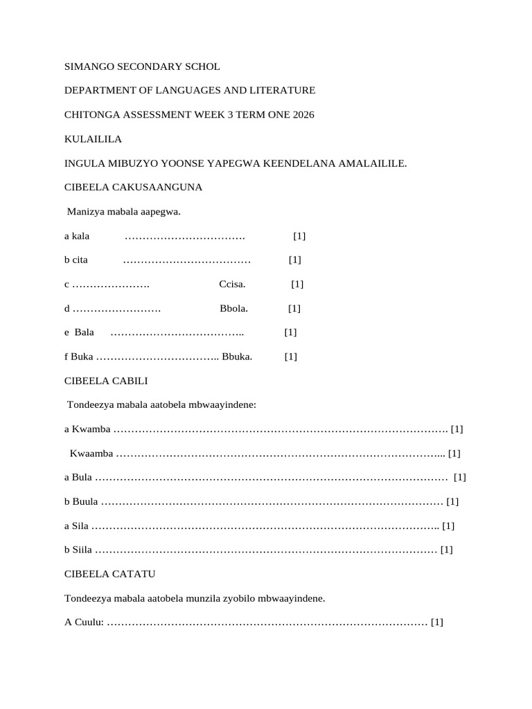 Progress Assessment Week 3 g10 Term One 2026 - 022521 | PDF