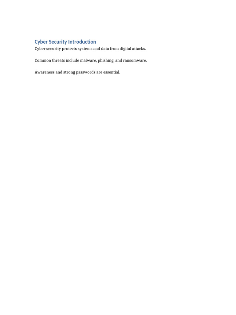 File 3 Cyber Security Introduction | PDF