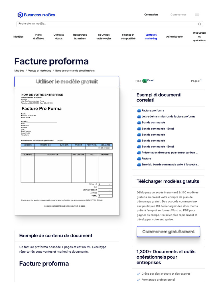 Facture Proforma Modèle - Free Word & PDF | PDF | Facture | Microsoft Excel