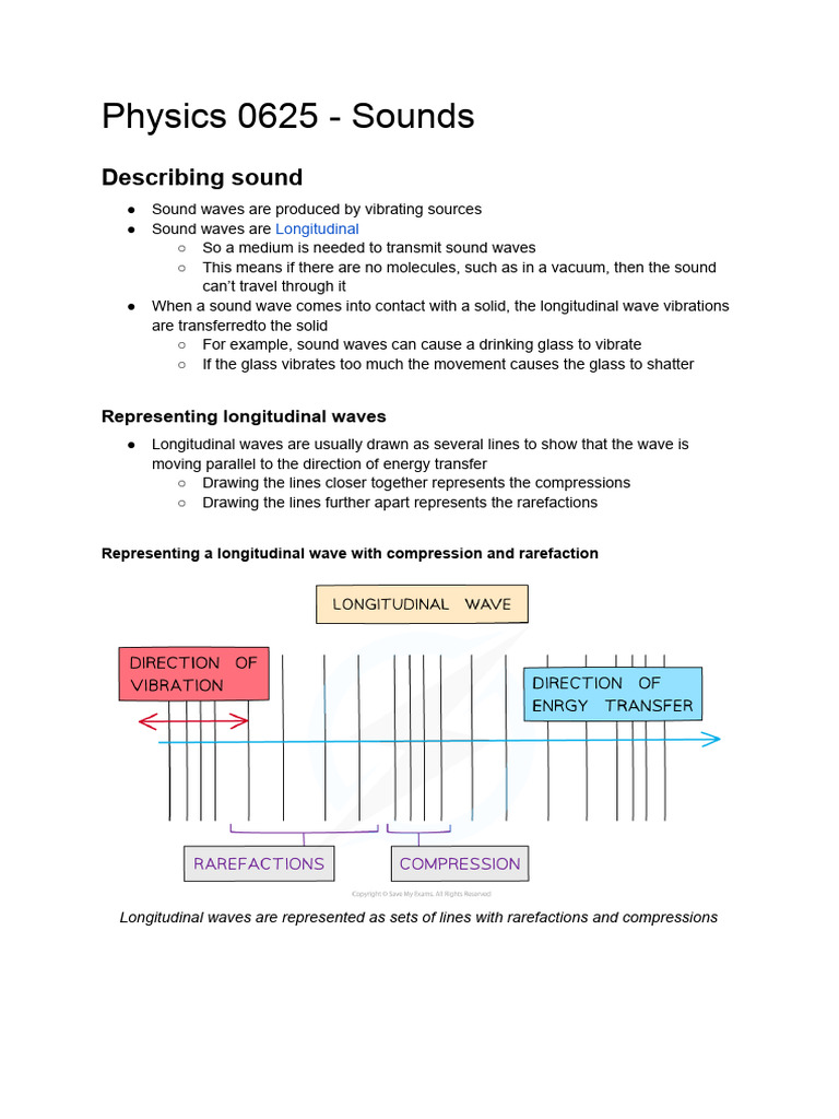 Physics 0625 - Sounds | PDF | Sound | Frequency