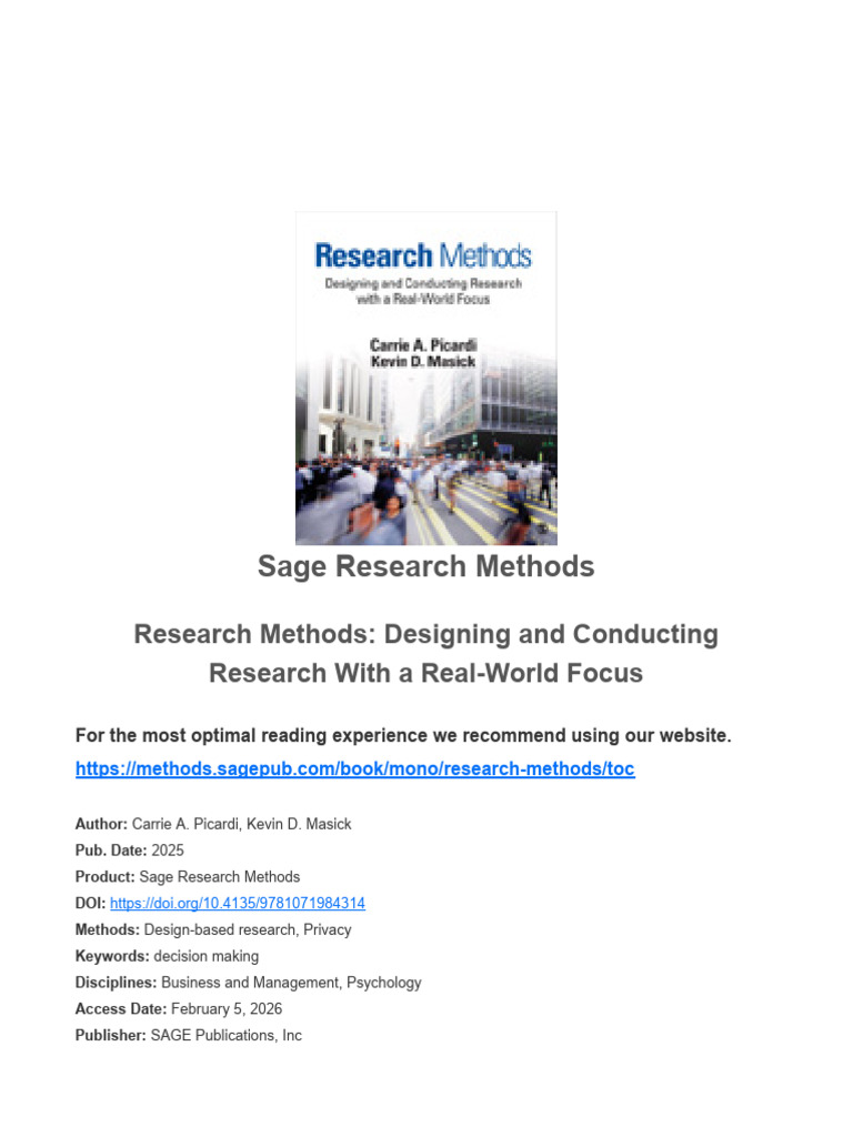 Research Methods | PDF | Methodology | Experiment