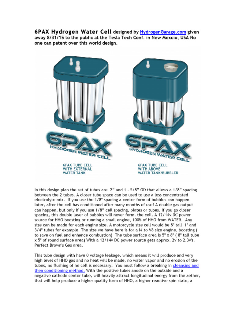6pax Hho Tube Cell | PDF | Vacuum Tube | Cathode