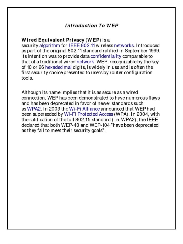 WEP Security Overview for IT Pros | PDF