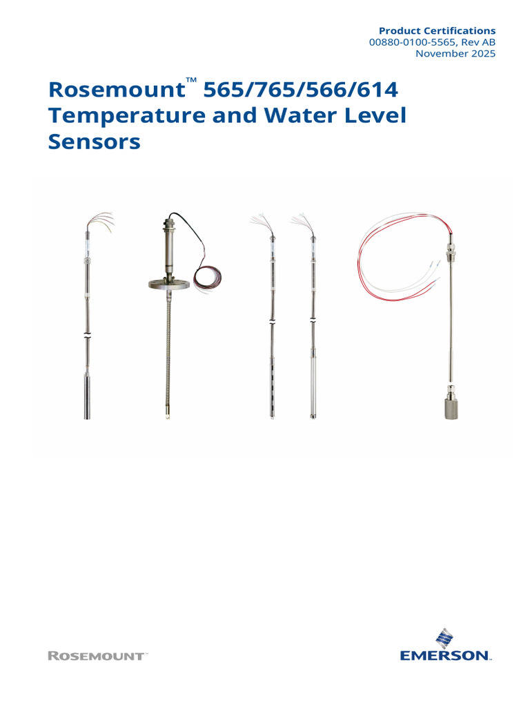 Product Certifications Rosemount 565 765 566 614 Temperature Water ...