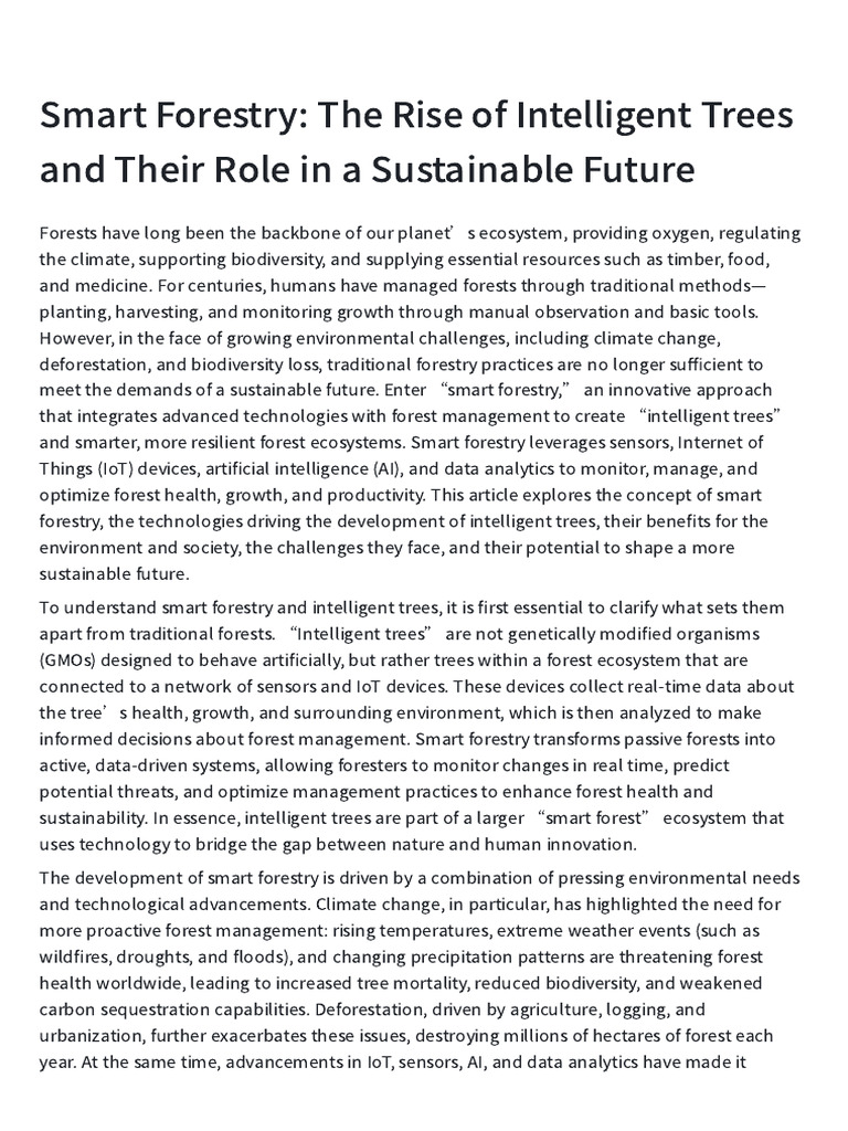Smart Forestry - The Rise of Intelligent Trees and | PDF | Forest ...