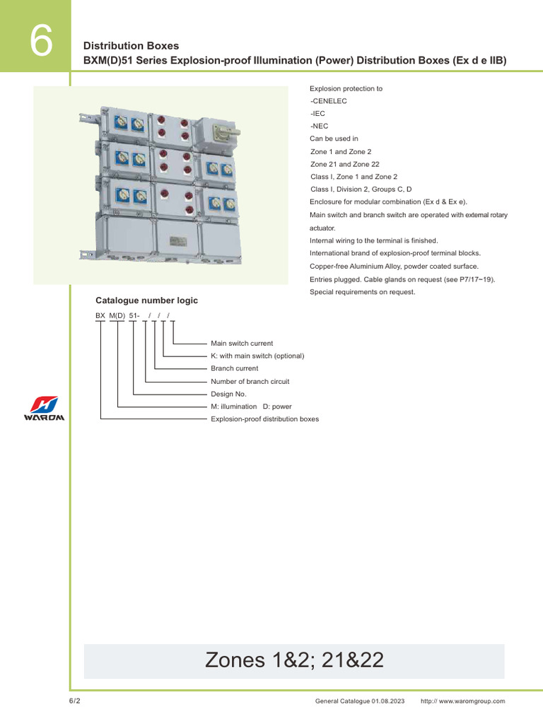 BXM (D) 51 Series Explosion-Proof Illumination (Power) Distribution ...