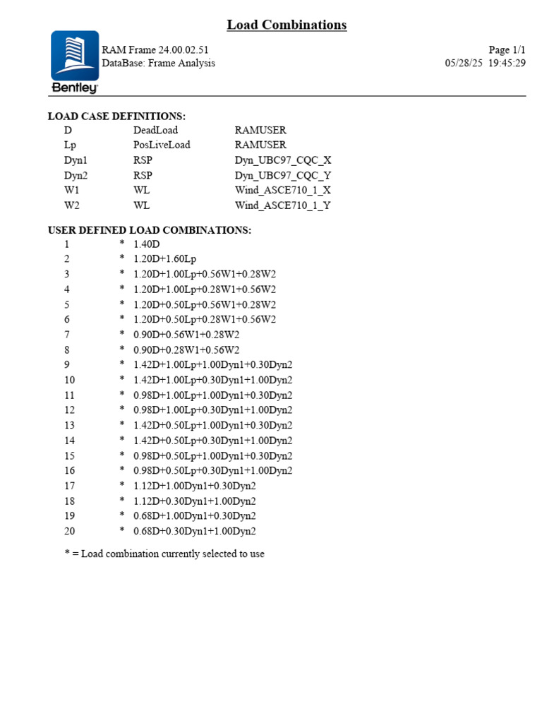 Load Combinations | PDF