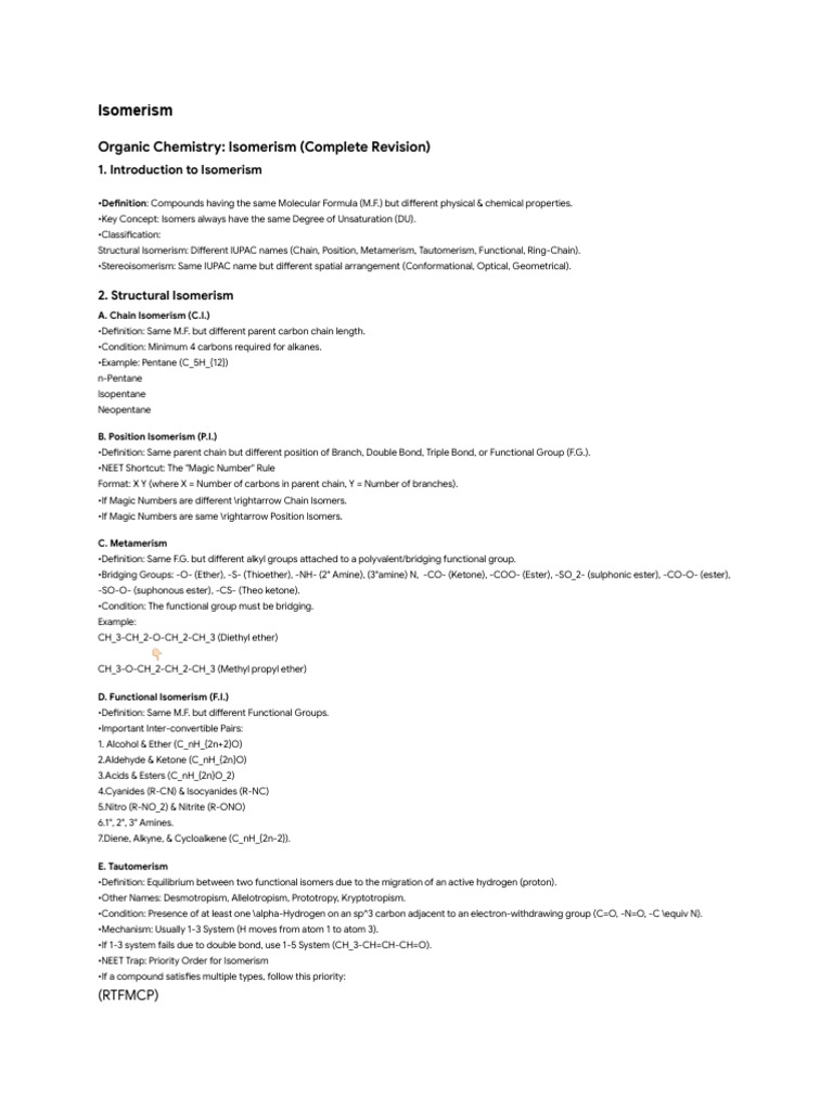 Isomerism | PDF | Isomer | Organic Compounds