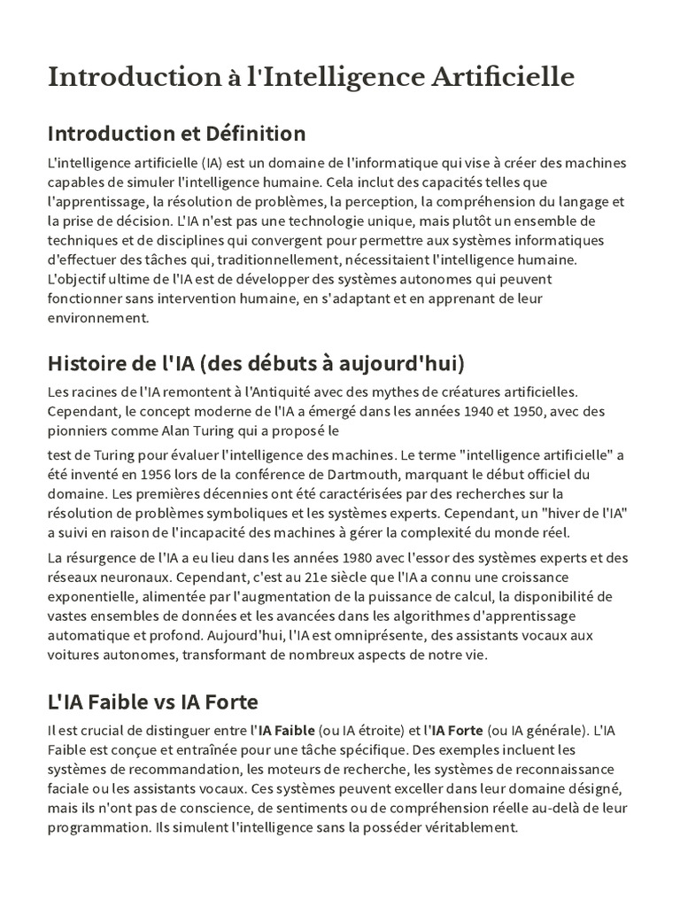 Intelligence Artificielle | PDF | Intelligence artificielle ...